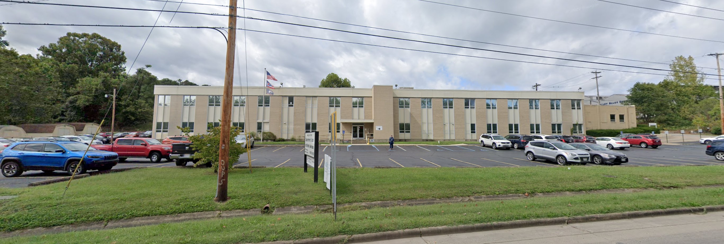 The outside of the Washington County Job and Family Services building in Marietta.